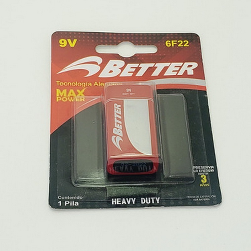 BATERIA CUADRADA DE CARBON 9V