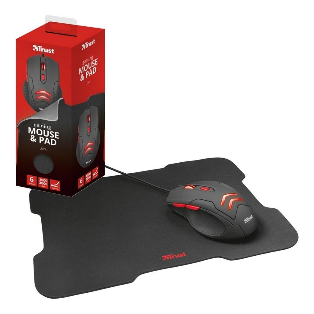 COMBO 2 EN 1 GAMER TRUS ZIVA MOUSE +PAD MOUSE