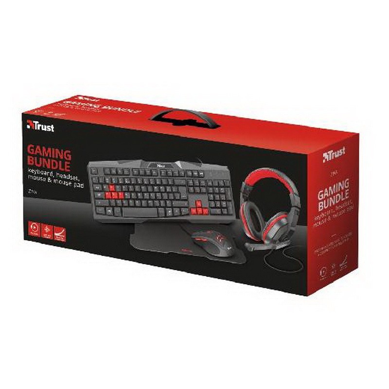 COMBO 4 EN 1 GAMER TRUST ZIVA TECL+MOU+PAD 22312