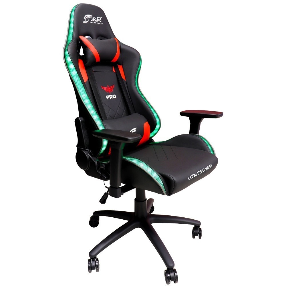 Silla Gamer RGB Tapizada en Cuero Sintético