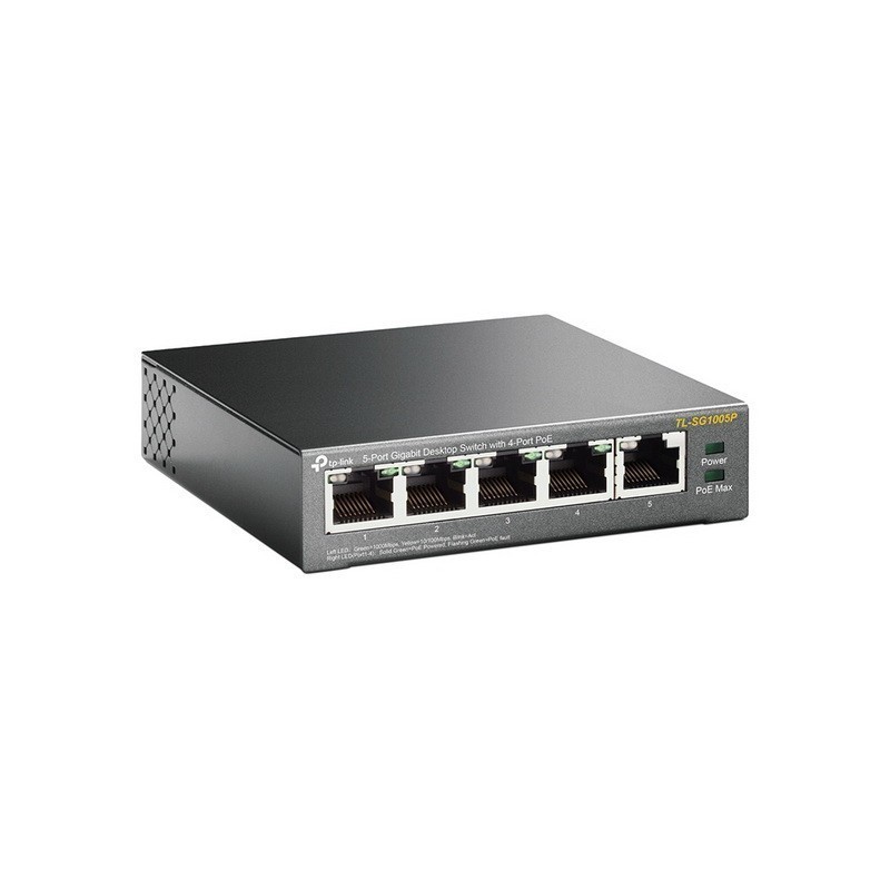 Switch 5 Puertos Gigabit con 4 puertos PoE